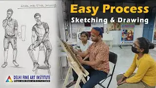 Easy Process Sketching and Drawing | Delhi Fine Art Institute