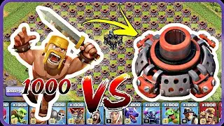 1000 Barbarians Vs Boom beach Mortar Full Base Attack | Townhall 17|#coc #game #viral #clashofclans