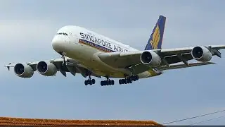 STUNNING Singapore Airlines A380 approach at Heathrow Airport