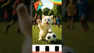 Cat playing football /Cat vs kite/ 🪁 #cute #catvideos #cat ##catfootball #catplaying #catphoto