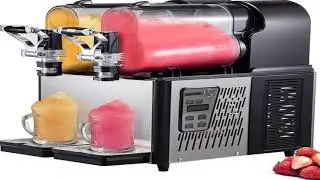 Slushy Machine, 3Lx2Tank Slushie Machine, 370W Frozen Drink Machine with Temperature Preservati