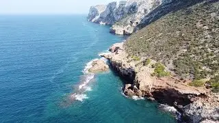 Benidorm and Cova tallada (drone view)