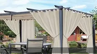 LORDTEX Waterproof Indoor/Outdoor Curtains for Patio - Thermal Insulated, Sun Blocking Detachable S