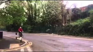 Crazy man with ding-dong bell