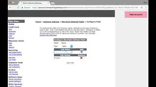 Payment Gateway - Merchant Defined Fields Settings