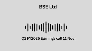 BSE Ltd Q2 FY 2026 Earnings Conference Call