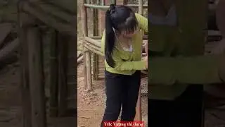 How to make a bamboo house for a rural girl#bamboohouse #bushcraft #campingalone
