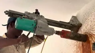 How to use core cutting machine, chimney core cutting, AC core cutting, rain water core cutting
