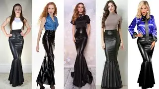 Stunning Mermaid Leather Skirt Outfits  || Fish Tail Leather Skirts design