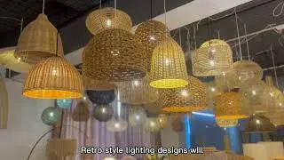 Woven rattan lamp shade | Wicker rattan lamp shades manufacturers | XINSANXING