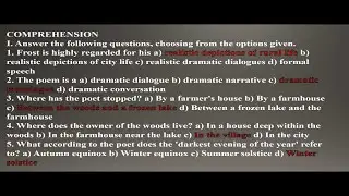 Stopping by the Woods by Robert Frost in Hindi Explained Fully with Questions and Answers, Summary