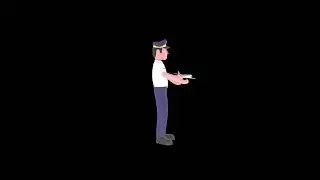 3D Cartoon Male Pilot Character Turntable | Pilot Holding Airplane Miniature 360&deg; Model Showcase
