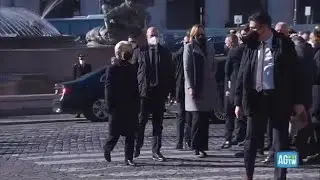 Funerali Sassoli, l'arrivo della von Der Leyen