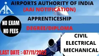 AAI Notification For Degree Diploma Apprenticeship Civil Electrical Mechanical No Exam No Fees