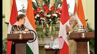 PM Shri Narendra Modi with Danish PM Mette Frederiksen at a Joint Press Meet