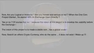 One Coin Exchange November 2019 News And Last informations !