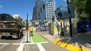 Boston MA Riding a 5K Loop Route (also for running or walking). Boston Common to Seaport District.