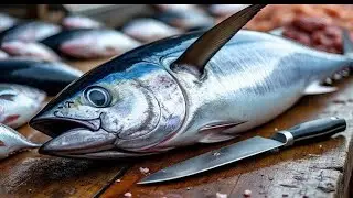 Everyday of My Life ❗🔥 Exploring Sorong Fish Market live broadcast of yellowfin tuna cutting