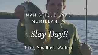 Slay Day on Manistique Lake!! (TONS of Pike and Bass)