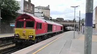 (HD) DB Cargo 66150 on route learner duties at Tunbridge Wells - 26/8/20