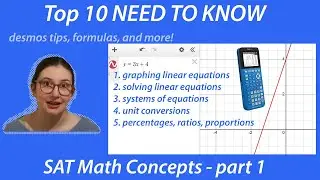 Top 10 SAT Math concepts you must know (beginner friendly, + examples/formulas)