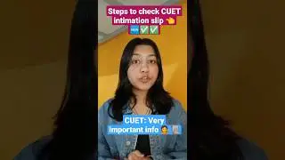 Steps to Download City intimation Slip for CUET UG Exam📌📌👈✅✅💁🆕#cuet #shorts #cuet2024