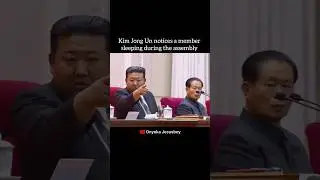 Kim Jong Un notices a member sleeping during the assembly #kimjongun #trending