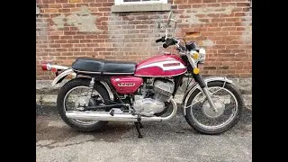 1974 Suzuki T500 Titan.  Ah...that beautiful blue haze