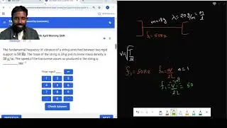 calculate speed of wave on string if mass per unit length and mass of string are given along with