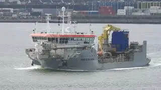 Tristao da Cunha Hopper Dredger in lower  Cork harbour on Sunday March 17 - 2024.