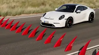 Cars vs Spikes Challenge #9 in BeamNG Drive!