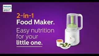 Philips Avent 2-in-1 baby food maker SCF870/21, steam cooking and blending for 6m+ baby food