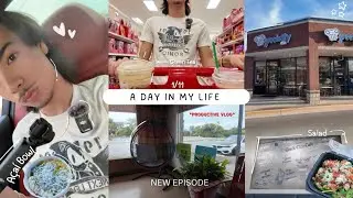 a PRODUCTIVE day in my life: ( açaí bowl, salad bowl, shopping)