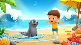 The Crying Baby Seal Missed the Hoop Toss 🦭🏀 | Funny Toddler Song | Kids Rhymes