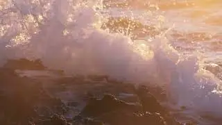 Huge sea storm wave hits shore, slow motion | Free stock footage