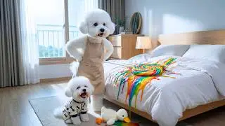 The Poor Mom Dog Had Sore Back 🐶😢, Baby Puppy Worked Hard To Earn Money To Buy Massage For His Mom
