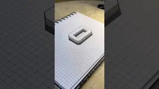 3d drawing letter O #3dart #drawing #3ddrawing #shorts