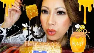 ASMR & MUKBANG. Dee's EATS RAW HONEYCOMB. I'm trying it for the first time.