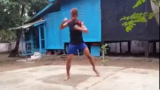 Myanmar Lethwei Fighter Yar Marn shadow Lethwei training 2017