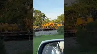 CAT Machines Loaded on Flat Cars #catmachines #train #heavyequipment #ns #excavator