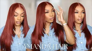 This Wig Is Straight HEAT 😍 Fall Ready 🍁The Perfect Color & Layered Style ~ Amanda Hair