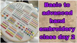 Basic to advanced hand embroidery day 2 #workingmom #handembroideryforbeginners #handpainting