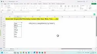 Generate Sequential Weekday names like Sun, Mon, Tue, .....,Sat URDU/Hindi  