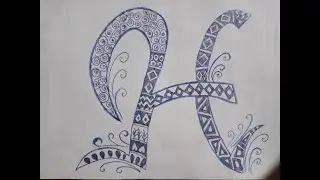 Mandala Art for letter H/How to write H in mandala art//step by step alphabets writing