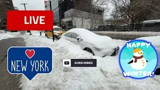 NYC LIVE in the bitter cold after the heavy snowstrom.