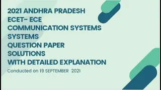 Advanced Communication Systems Questions Detailed Explanation AP ECET 2021