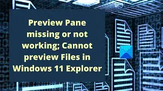 Preview Pane not working in File Explorer in Windows 11