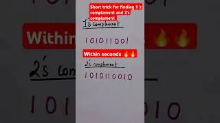 short trick for 1 's and 2's complement#cse#digitalelectronics#computerscience#ece#gate#numbersystem