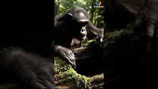 Curious Monkey Discovers a Shiny Shell Surprise. #animals #wildlif #nature