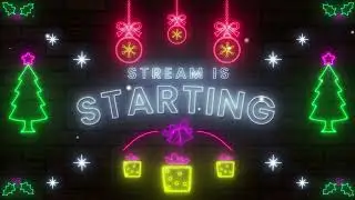 Christmas Animated Neon Blue Stream Overlay